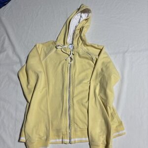 Vintage Ladies Foot‎ Locker Zip Up Hoodie M Yellow Y2K 90s